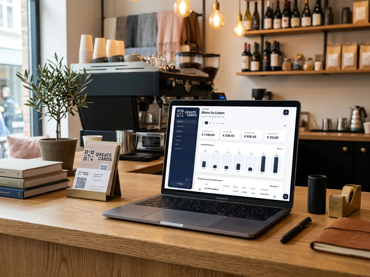 Dashboard voor cadeaubonnen met statistieken en overzicht.